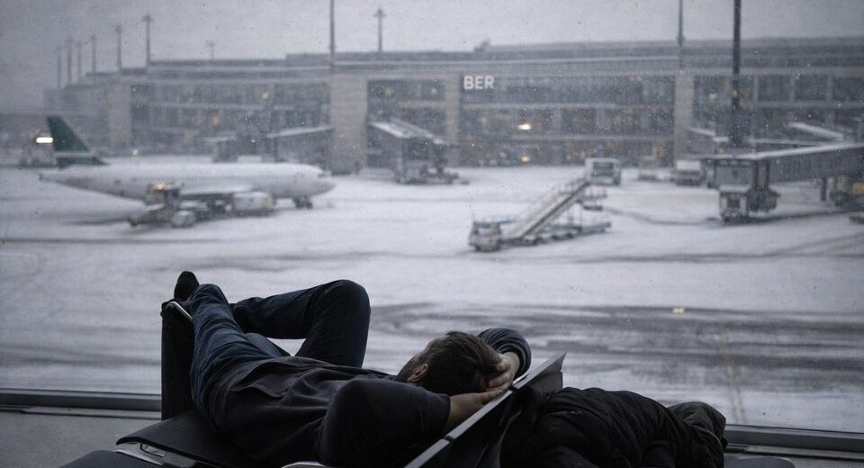 Ledo lietus sustabdė skrydžius Berlyno oro uoste