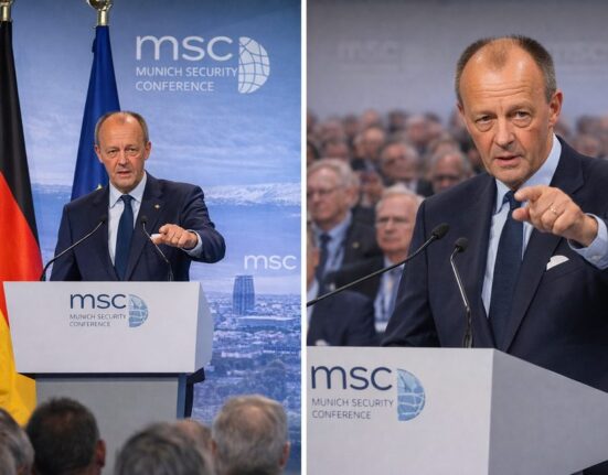 Vokietijos kancleris Miunchene perspėjo: JAV lyderystė silpsta, Europa turi ruoštis savarankiškumui