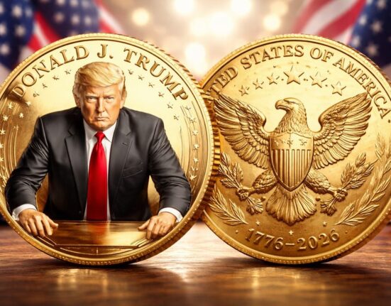JAV meno komisija pritarė auksinei monetai su Donaldo Trumpo atvaizdu