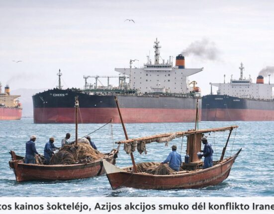 Naftos kainos šoktelėjo, Azijos biržos smuko paaštrėjus konfliktui tarp JAV, Izraelio ir Irano
