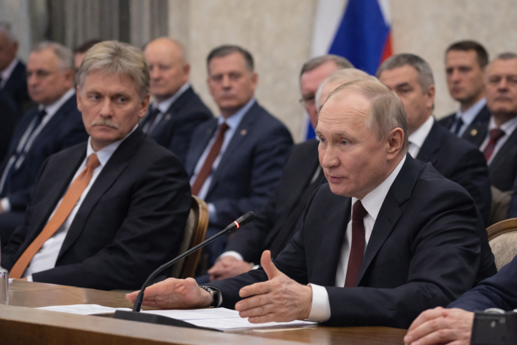Title: Putinas neigia prašęs verslininkų finansuoti karą Ukrainoje