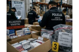 Europolo smūgis šešėliniam verslui: sutriuškintas 240 mln. eurų nelegalių papildų tinklas