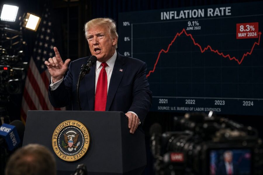 Donaldo Trumpo pareiškimas dėl infliacijos sulaukė prieštaringų vertinimų JAV kainų kilimo fone