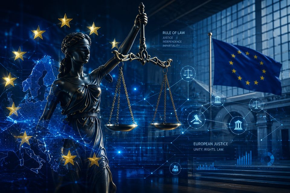 ES teisingumo suvestinė 2026 m.: Europos Komisija didina spaudimą teismų nepriklausomumui ir skaitmenizacijai