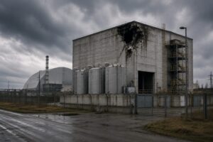 Rusijos drono smūgis netoli Černobylio esančiai panaudoto branduolinio kuro saugyklai: radiacinio fono vertinimas