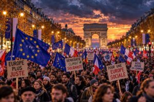 Protestų banga drebina Vakarų Europą: socialinis įniršis, politinės ambicijos ir geopolitinis šešėlis